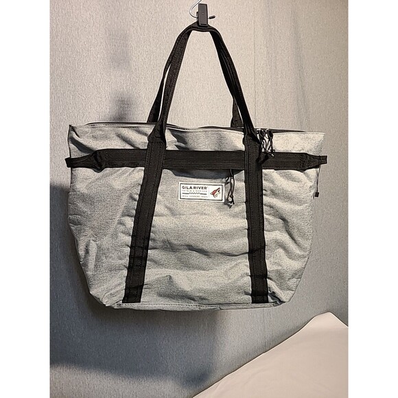The GILA River Bag Co.  Gray Canvas Large 21"x13" Zipper Tote Bag NWOT - Picture 2 of 7